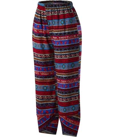 Pants for Women Trendy Women's Linen Pants Plus Size Loose Palazzo Plus Size Pants Cotton Beach Linen Pants Zs6-red $9.62 Pants