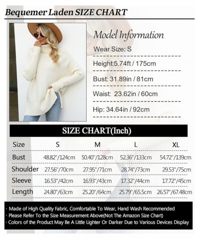 Womens Turtleneck Oversized Fall Sweaters Long Batwing Sleeve Spilt Hem Knit Casual Chunky Pullover Sweater Tops Apricot $20....