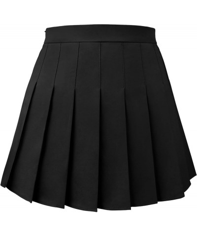 Pleated Skirt for Women Skater Skirt with Shorts Elastic Waist Plus Size Tennis Skirts Black $10.25 Skirts