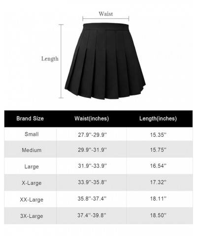 Pleated Skirt for Women Skater Skirt with Shorts Elastic Waist Plus Size Tennis Skirts Black $10.25 Skirts