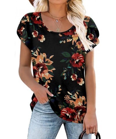 Womens Casual Short Sleeve T-Shirts Crewneck Tunic Tops Loose Comfy Tee Blouse Lightweight Cute Brown Black $14.25 Tops