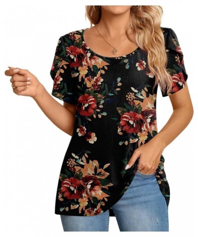 Womens Casual Short Sleeve T-Shirts Crewneck Tunic Tops Loose Comfy Tee Blouse Lightweight Cute Brown Black $14.25 Tops