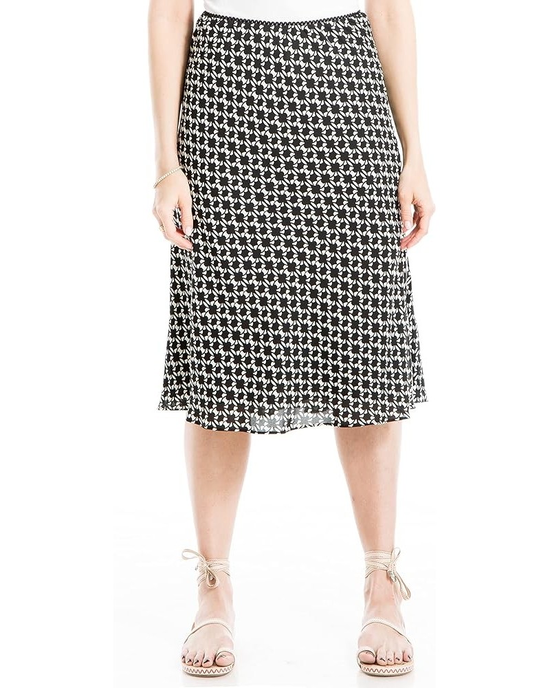 Women's Bias Printed Skirt Black/Cream Lacy Look $21.18 Skirts