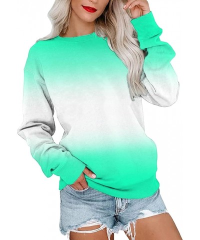 Fall Tops for Women 2023 Trendy Long Sleeved Crew Neck Daily Shirt Comfortable Leisure Pullover Sweatshirt Mint Green 4 $3.71...