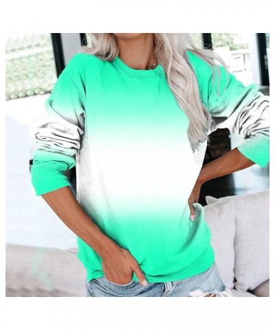 Fall Tops for Women 2023 Trendy Long Sleeved Crew Neck Daily Shirt Comfortable Leisure Pullover Sweatshirt Mint Green 4 $3.71...