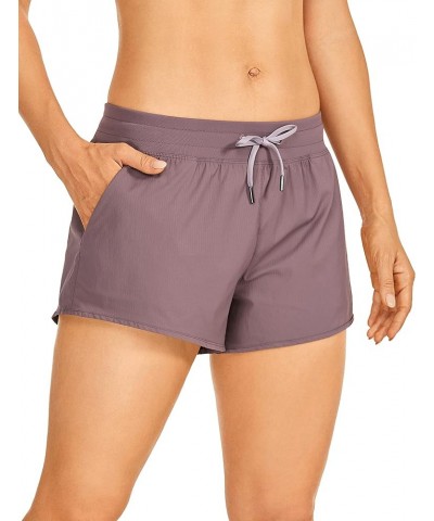 Women's 3'' Casual Summer Shorts Mesh Liner - Low Rise Drawstring Hiking Beach Swim Shorts with Pockets Mauve $13.00 Swimsuits