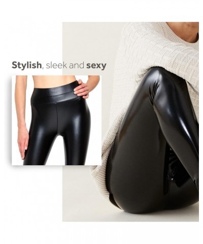 Black Leather Leggings Women - High-Waisted Pleather Pants for Women - Sexy and Stylish Pleather Leggings Matte Black $20.09 ...