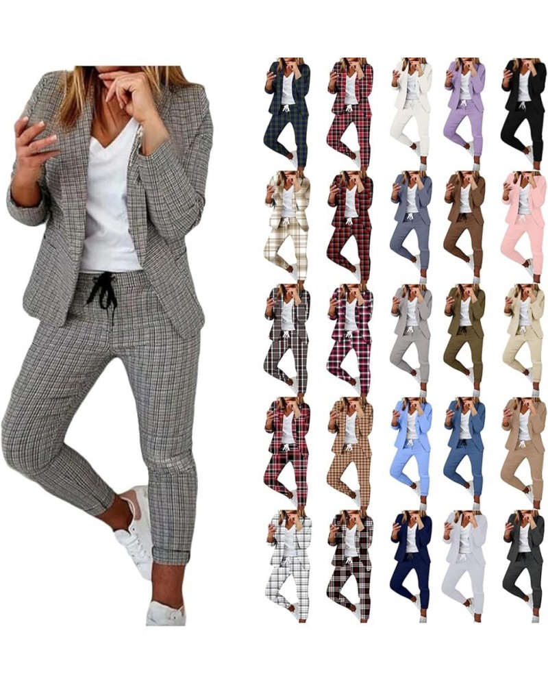 Women's Blazer Suits 2 Piece Work Pant Suit Business Jacket Office Lady Suits Sets 2023 Slim Fit Trouser Blazers 02dark Gray ...