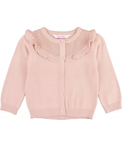 RuffleButts® Baby/Toddler Girls Ruffled Long Sleeve Cardigan Button-Up Sweater Ballet Pink $15.54 Sweaters