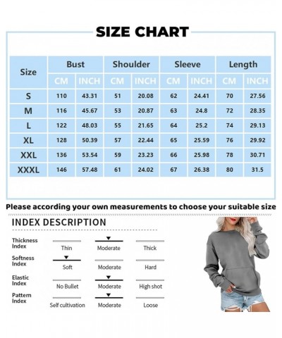 Crewneck Sweatshirts for Women Casual Basic Pullover Long Sleeve Solid Color Winter Tops Outfits with Pockets 2023 E043- Oran...