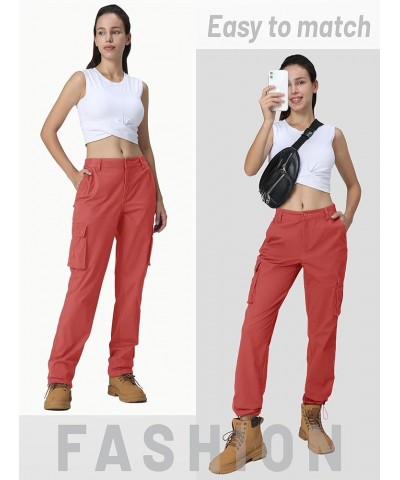 Women's Cargo Pants 6 Multiple Pockets Stretch Waisted Drawstring Casual Pants Baggy Y2K Streetwear Trousers Magenta $25.64 P...