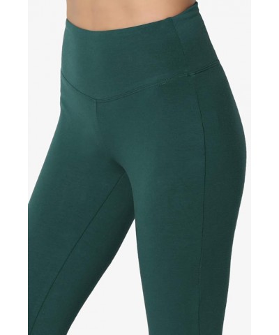 S~3X Wide Waistband Cotton Full Length Ankle Leggings for Everyday Hunter Green $9.20 Leggings