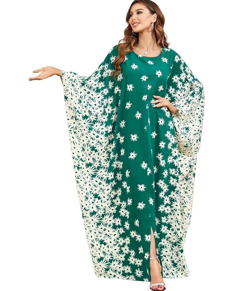 Women Muslim Maxi Dress Abaya - Lady Long Sleeve Maxi Dress Dubai Gown Jalabiya One Size Green a $22.13 Dresses