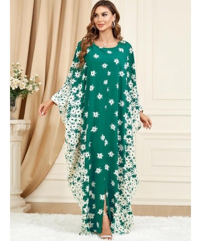 Women Muslim Maxi Dress Abaya - Lady Long Sleeve Maxi Dress Dubai Gown Jalabiya One Size Green a $22.13 Dresses