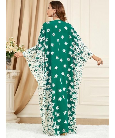 Women Muslim Maxi Dress Abaya - Lady Long Sleeve Maxi Dress Dubai Gown Jalabiya One Size Green a $22.13 Dresses