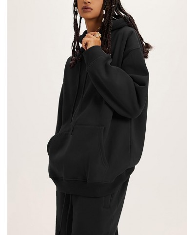 Womens Fleece 2 Piece Outfits Sweatsuit Crop Top And Pants Hoodie Tracksuit Set 0black $26.94 Activewear