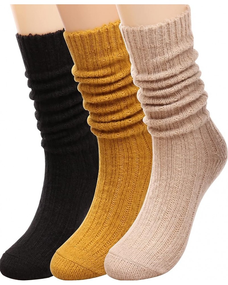 Women's Socks Cotton Knit Casual Crew Socks Thick Knit Warm Wool Slouch Socks Gift Socks for Women,Size 5-10W502 Multi-07 $10...