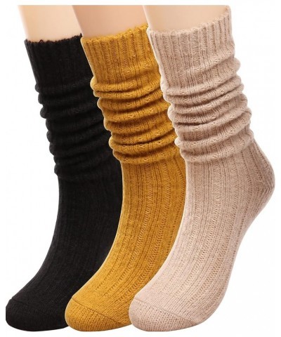 Women's Socks Cotton Knit Casual Crew Socks Thick Knit Warm Wool Slouch Socks Gift Socks for Women,Size 5-10W502 Multi-07 $10...