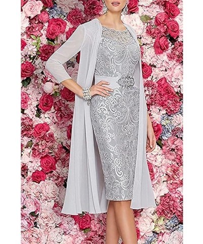 Women's Lace Mother of The Bride Groom Dress with Jacket Emerald Green $53.75 Dresses