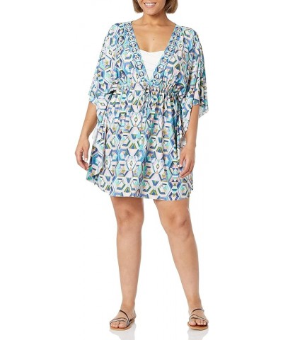 Women's All in The Mix V-Neck Tunic Cover Up Riviera Renewal $37.22 Swimsuits