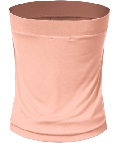 Womens Basic Sleeveless Pleated Tube Top Awttsl0103_lightpink $10.80 Tanks