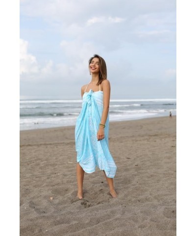 Womens Beach Dress Sarong Bikini Swimsuit Cover Up Wrap with Easy Built-in Ties Flower Border Olive $20.37 Swimsuits