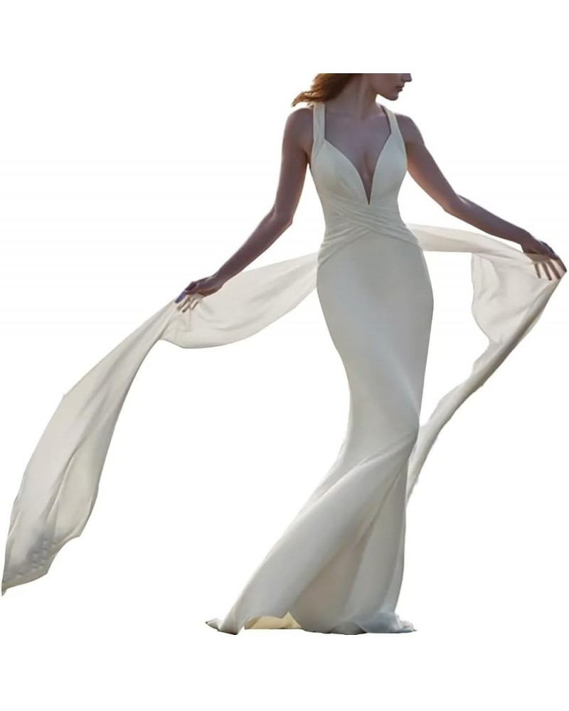 Women Simple Strapless Sweetheart High Side Slit Wedding Dress Floor Length Bridal Gown G Ivory $42.24 Dresses