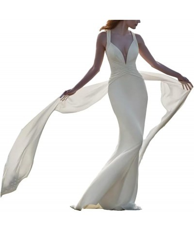 Women Simple Strapless Sweetheart High Side Slit Wedding Dress Floor Length Bridal Gown G Ivory $42.24 Dresses