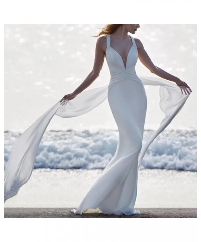 Women Simple Strapless Sweetheart High Side Slit Wedding Dress Floor Length Bridal Gown G Ivory $42.24 Dresses