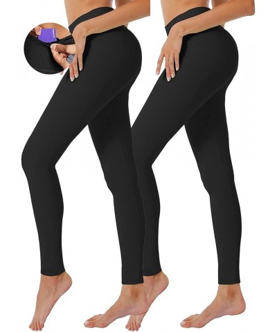 2 Pack Seamless Leggings for Women - High Waist Yoga Pants with Pockets Workout Athletic Pants Gym Yoga Pants Black-black $10...