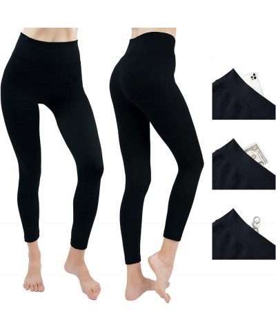 2 Pack Seamless Leggings for Women - High Waist Yoga Pants with Pockets Workout Athletic Pants Gym Yoga Pants Black-black $10...