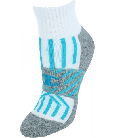 Women's Ankle (Pack of 6) White/Blue Stripes $9.01 Activewear