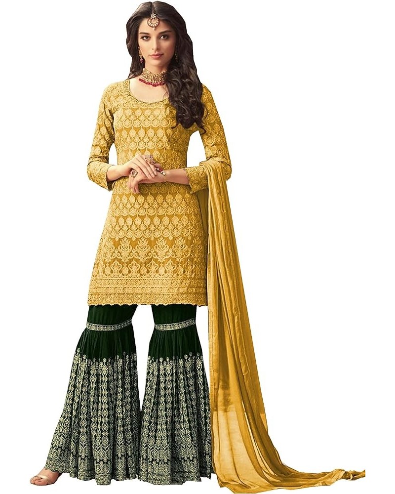 Women's Collection Indian Pakistani sharara palazo SuitFor Women MOHINI Yellow $39.10 Suits