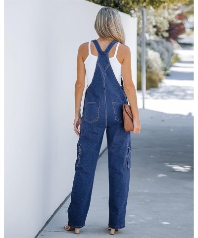 Cargo Jean Overalls for Women Wide Leg Bib Utility Stretchy Denim Jumpsuit Overall Loose 90s Trendy Bright Cobalt Blue $23.97...