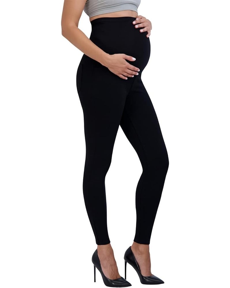 Women’s Ponte Maternity Leggings with Pockets – Pregnancy Clothes for All Seasons – 28” Inseam Black $17.15 Leggings