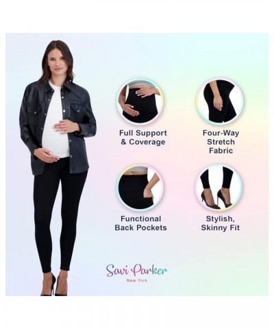 Women’s Ponte Maternity Leggings with Pockets – Pregnancy Clothes for All Seasons – 28” Inseam Black $17.15 Leggings