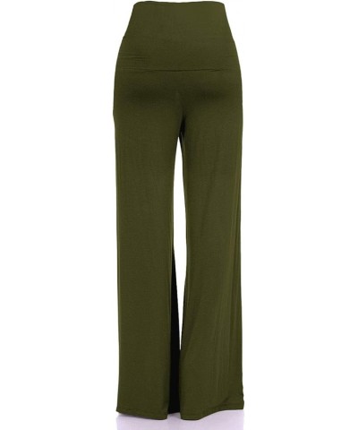 Women's Comfy Chic Palazzo and Capri Culottes Solid Basic Pants(S-5X) 01 Olive $10.12 Pants