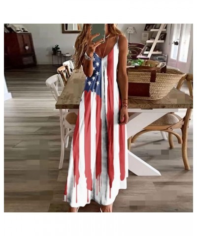 Maxi Dresses for Women Summer Sleeveless Boho Sundress Casual V-Neck Long Dresses Hawaiian Beach Dress for Vacation 13blue $1...