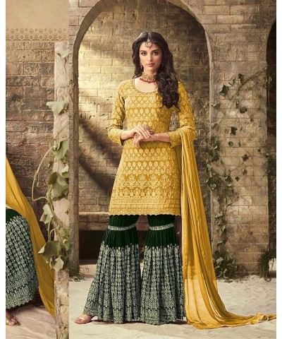 Women's Collection Indian Pakistani sharara palazo SuitFor Women MOHINI Yellow $39.10 Suits