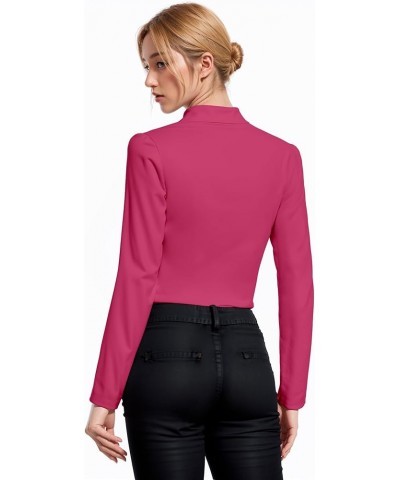 Women's Fashion Military Crop Premium Ultra Stretch Gold/Sliver Zip Up Dressy Blazer Jacket Fuchsia $19.03 Blazers