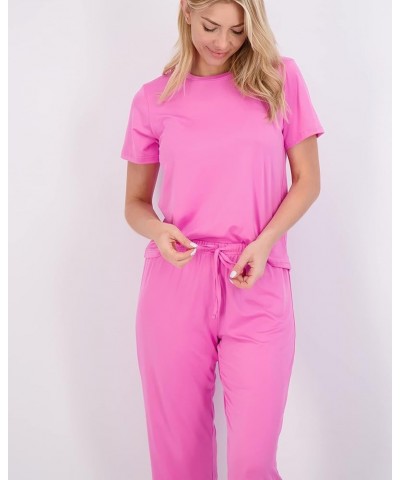 2 Pack: Womens Short-Sleeve PJ Top with Capri Pants - Pajama Lounge & Sleepwear Set (Available In Plus) Plus Size Set 1 $18.8...