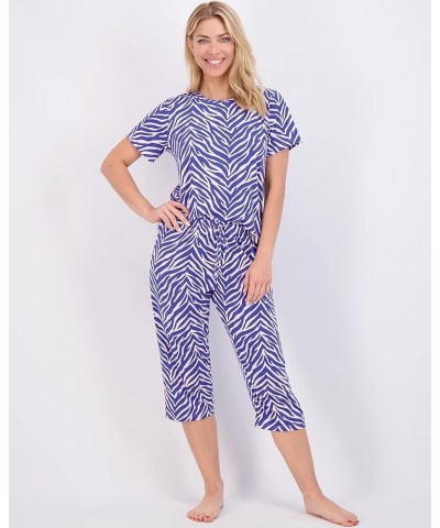 2 Pack: Womens Short-Sleeve PJ Top with Capri Pants - Pajama Lounge & Sleepwear Set (Available In Plus) Plus Size Set 1 $18.8...