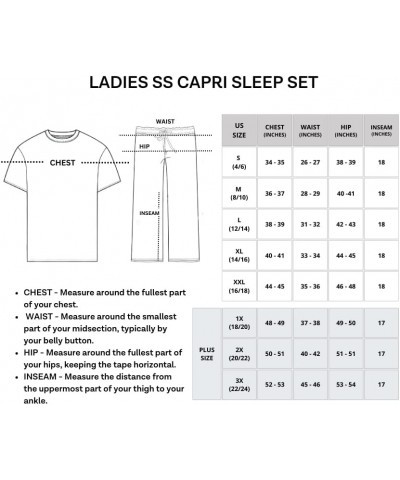 2 Pack: Womens Short-Sleeve PJ Top with Capri Pants - Pajama Lounge & Sleepwear Set (Available In Plus) Plus Size Set 1 $18.8...