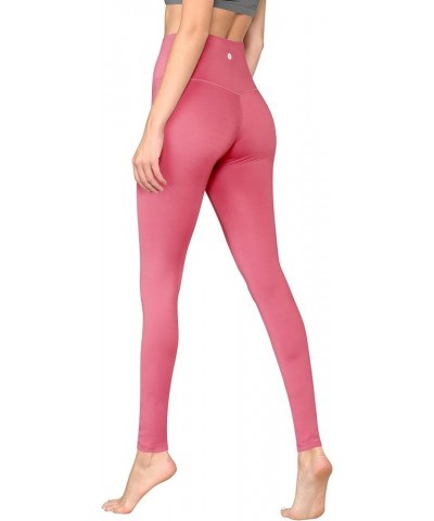 Peached Seamless Front & Side High Waisted Leggings with Inner Pocket Full-Length Yoga Pants Qb3018_mauve $11.17 Activewear