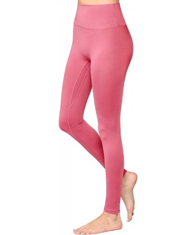 Peached Seamless Front & Side High Waisted Leggings with Inner Pocket Full-Length Yoga Pants Qb3018_mauve $11.17 Activewear