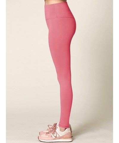 Peached Seamless Front & Side High Waisted Leggings with Inner Pocket Full-Length Yoga Pants Qb3018_mauve $11.17 Activewear