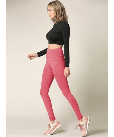 Peached Seamless Front & Side High Waisted Leggings with Inner Pocket Full-Length Yoga Pants Qb3018_mauve $11.17 Activewear