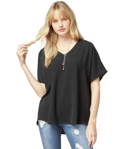 Women's Gigi Short Sleeve V-Neck Top Black $20.37 Tees