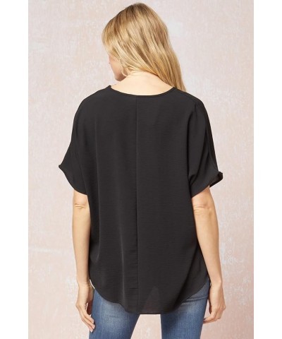 Women's Gigi Short Sleeve V-Neck Top Black $20.37 Tees