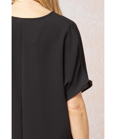 Women's Gigi Short Sleeve V-Neck Top Black $20.37 Tees